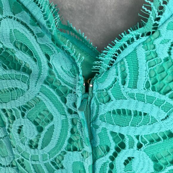 Lilly Pulitzer Dress Womens 0 Turquoise Lace Helene Lagoon Scalloped Trim Sheath - Picture 5 of 16